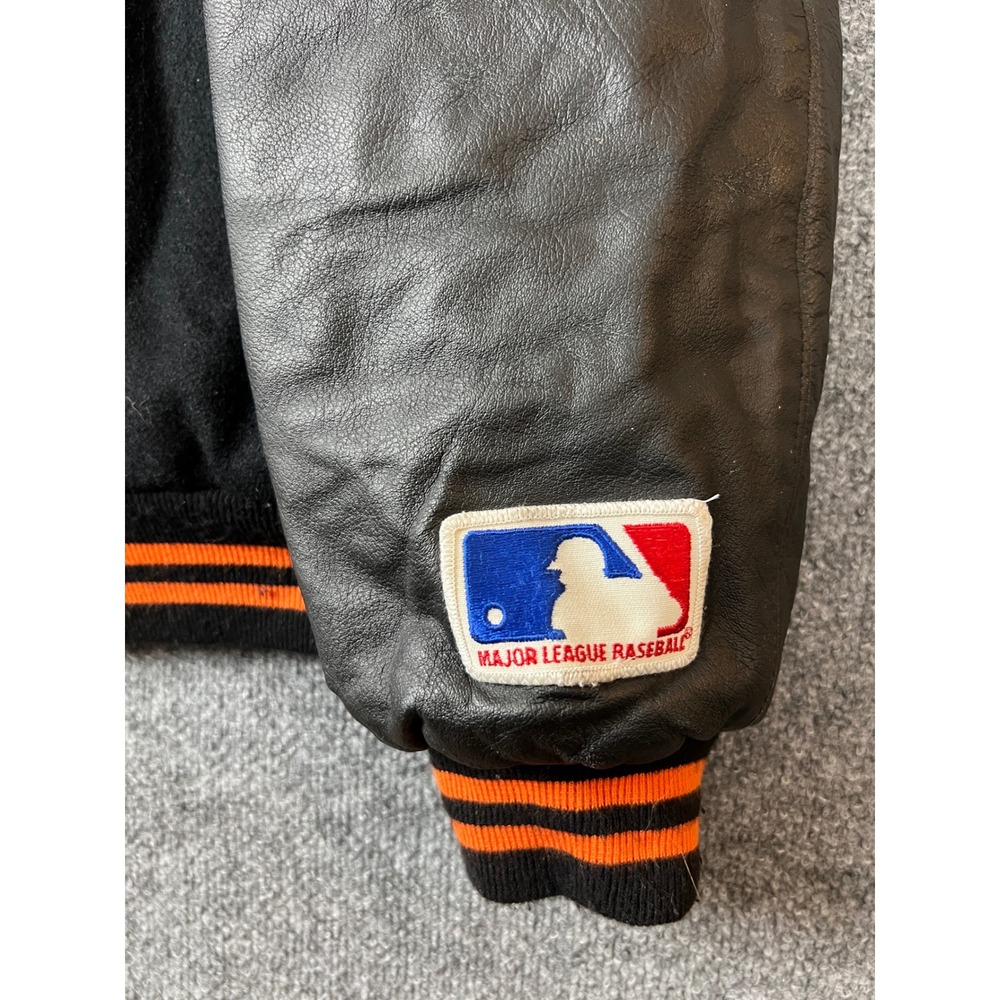 Vintage Baltimore Orioles Varsity Jacket Men‎ XL Black Orange MLB Wool Leather - Picture 2 of 8